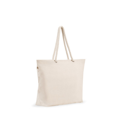ATHENS. Beach bag in recycled cotton (70) and recycled polyester (30) (220 g/m²)